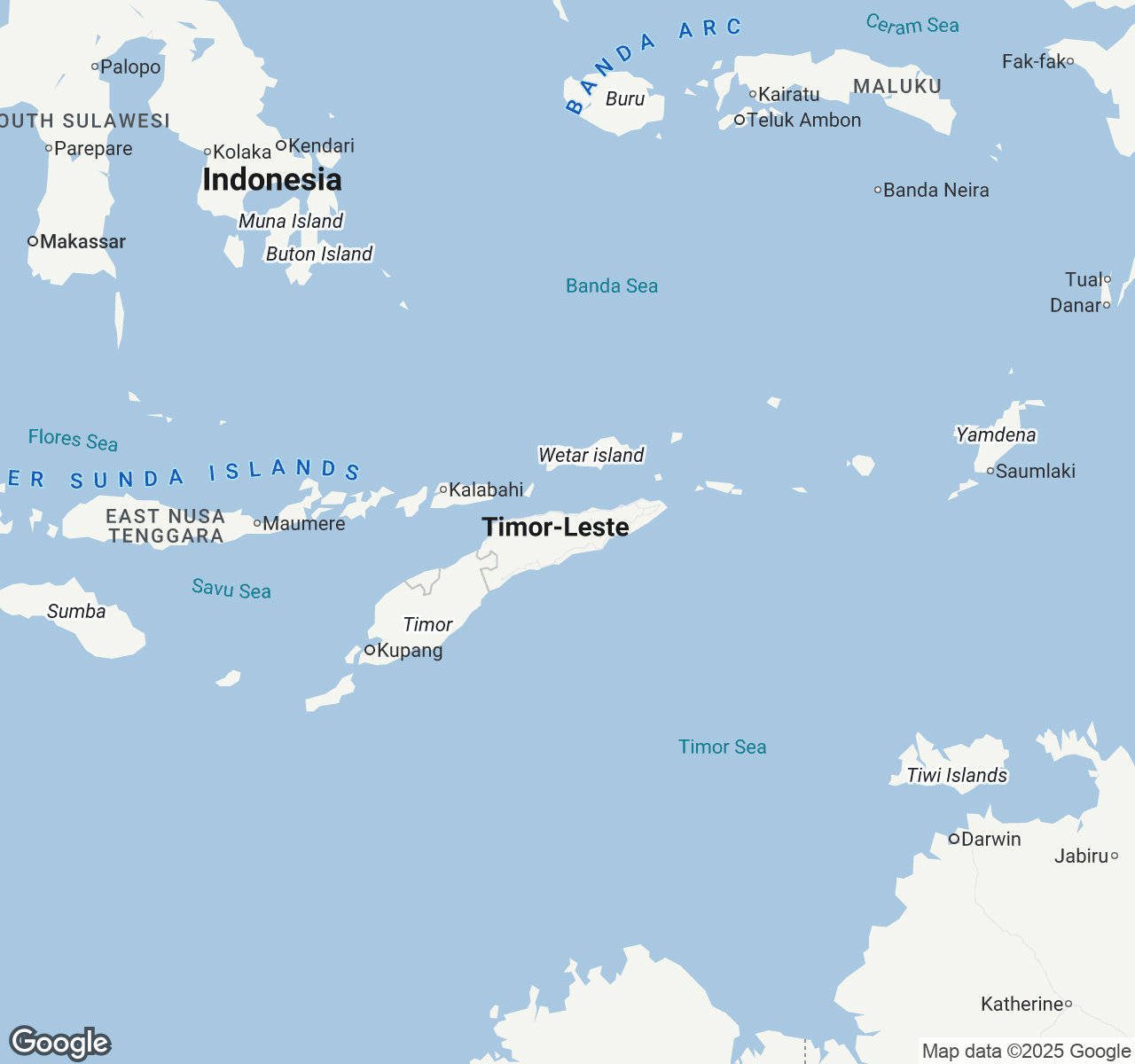 Map of East Timor